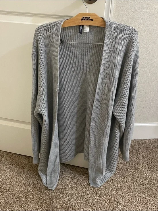 Divided Gray Open-Front Ribbed Cardigan - Picture 3 of 3